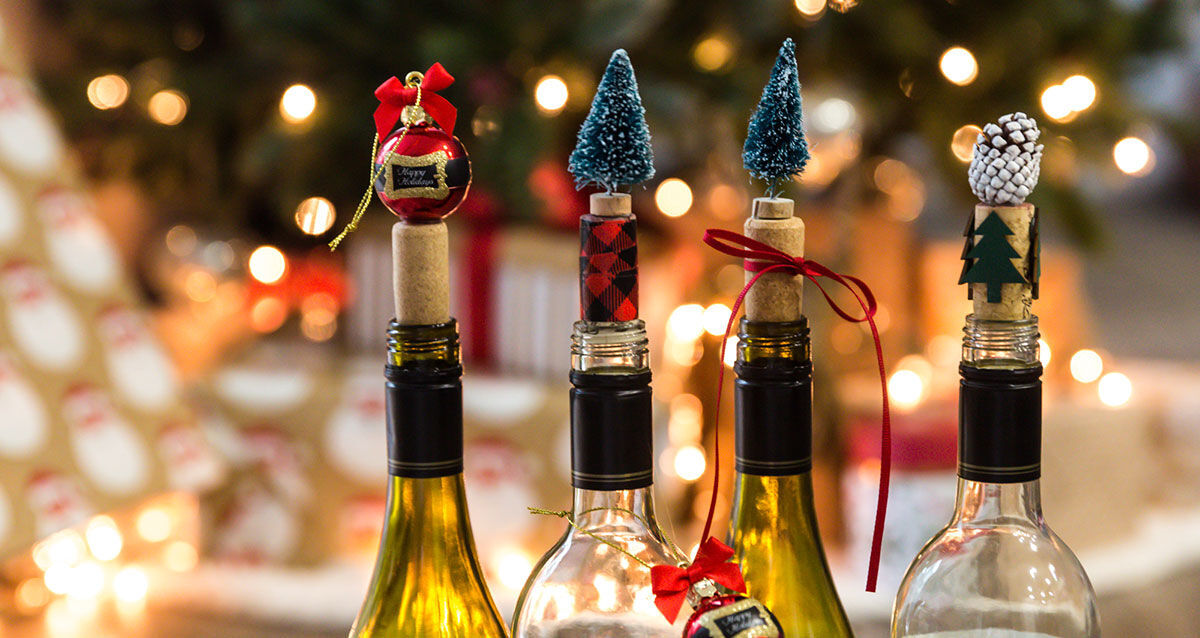 DIY holiday wine stoppers